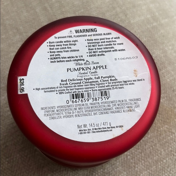 Bath and Body Works 3 Wick Candle Pumpkin Apple - Picture 2 of 2